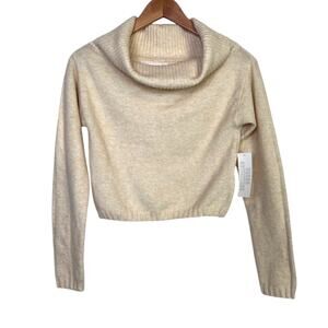 Urban Outfitters Cropped Cowl Neck Sweater in Cream Women’s Size Large